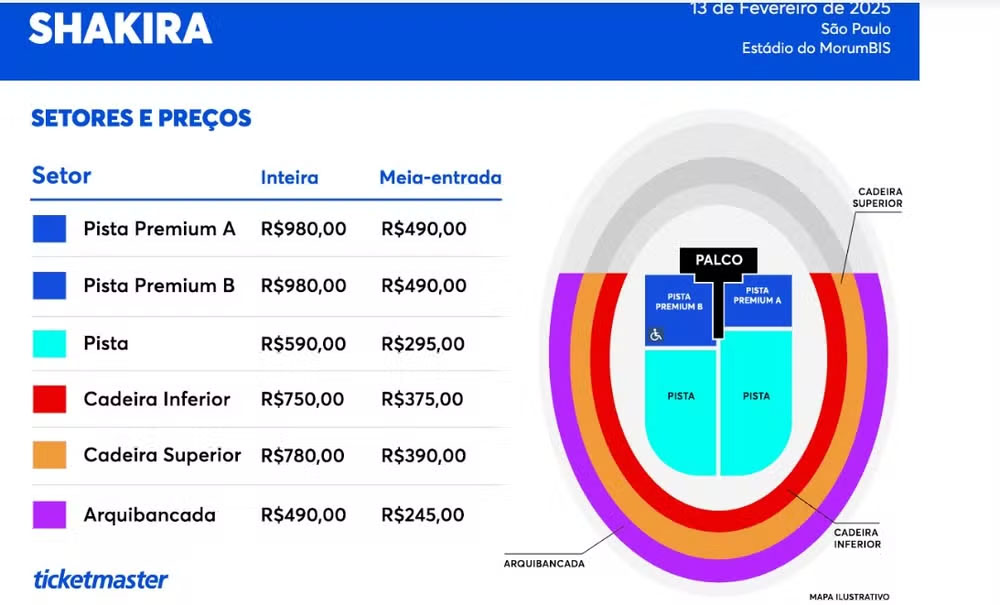 Shakira anuncia dois shows no Brasil em 2025